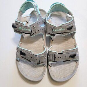 Columbia Techlite Omni Grip Womans Sandal Grey/Aqua USA 9